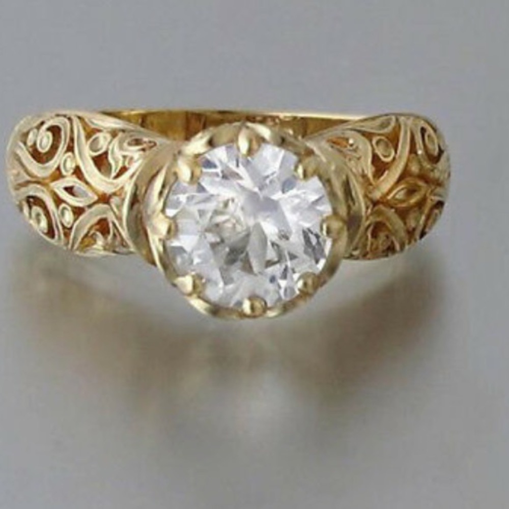 Restock❤️gorgeous flower design 18k gold plated ri